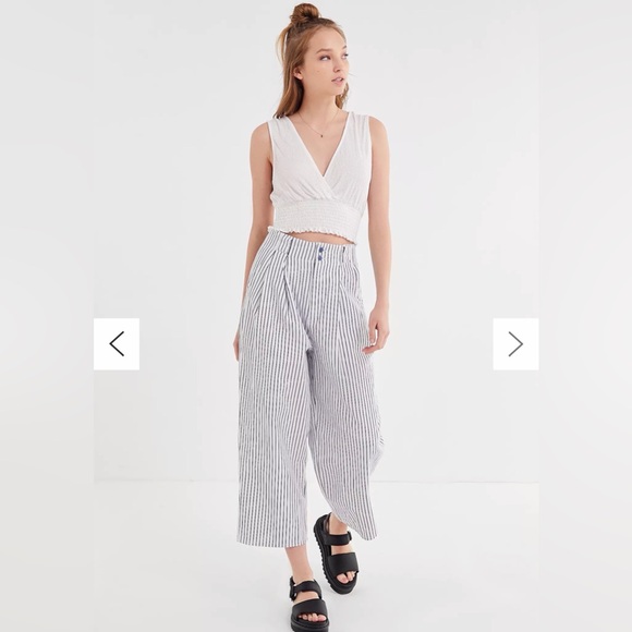 UO Mack Striped Pleated High-Waisted Trouser Pant - Picture 5 of 15